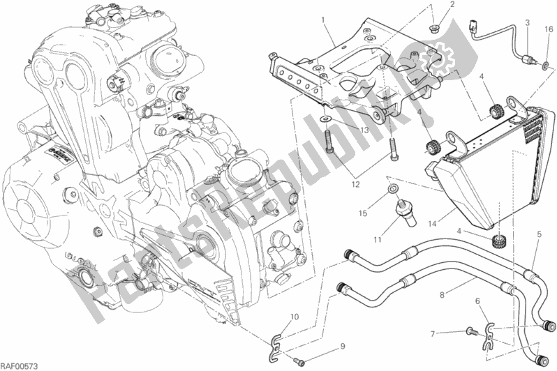 Tutte le parti per il Radiatore Dell'olio del Ducati Diavel Xdiavel S USA 1260 2016